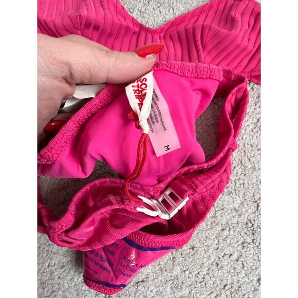 Solid & Striped NWT The Rachel Belted Ribbed Bikini in Orchid Women's Size M - Picture 9 of 12